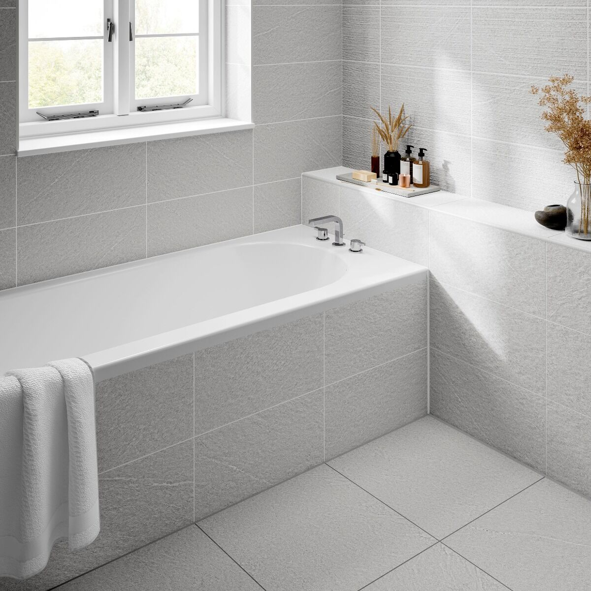 Bathroom Wall Tiles - Digital Wall Tiles - trv arco light + dark + decor By  Icon® Group123
