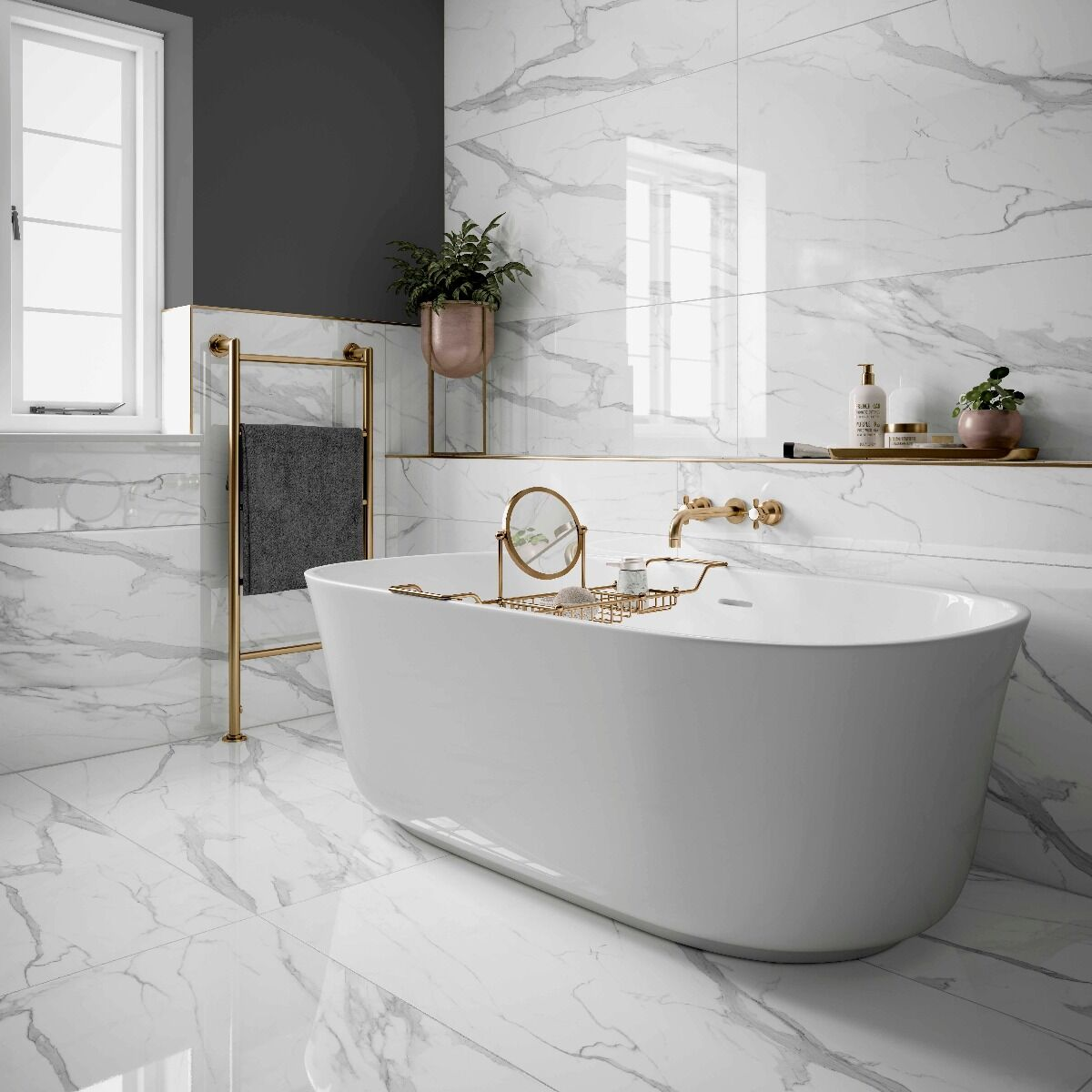 Verona Kendal Bianco Polished Glazed Porcelain W&F 60x120cm