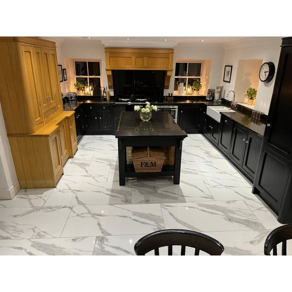 glossy marble effect tiles