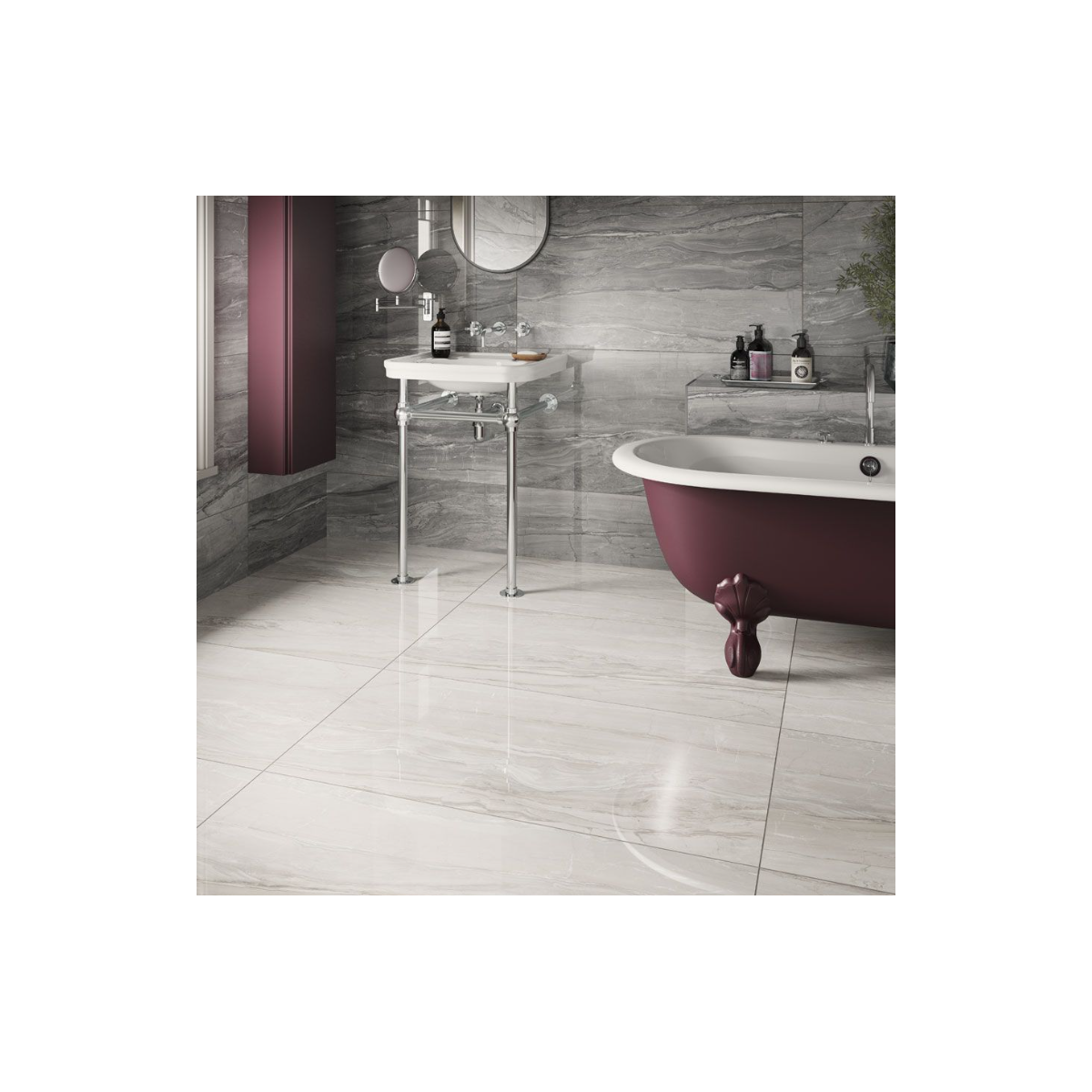 Verona Eos Pearl Glazed Porcelain Wall and Floor Tile 60x120cm, Pack of 2