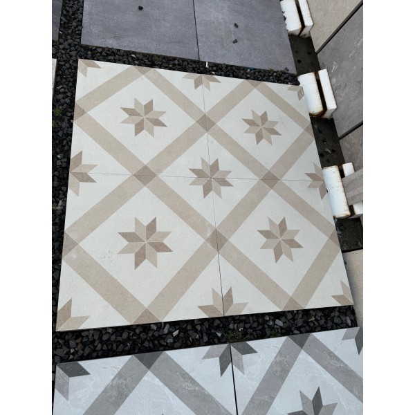 Flury Beige Pattern Outdoor Tile...