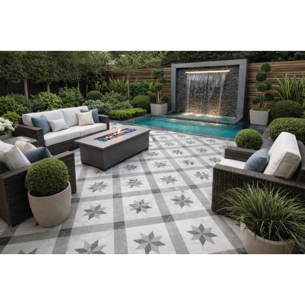 Crypto Grey Pattern Matt Outdoor Tile...